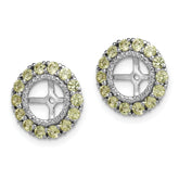 Sophia Jewelers Sterling Silver Peridot Diamond Earring Jackets Elegant Birthstone Design